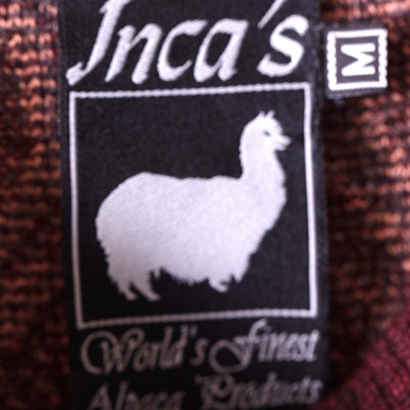 Inca's 100% Alpaca wool tribal print button down sweater Medium - Picture 4 of 6